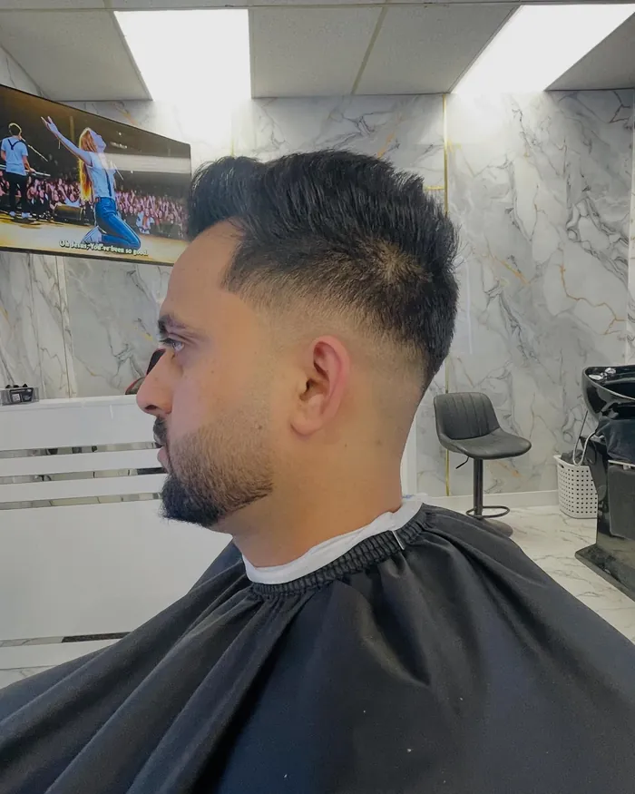 Styled fade haircut